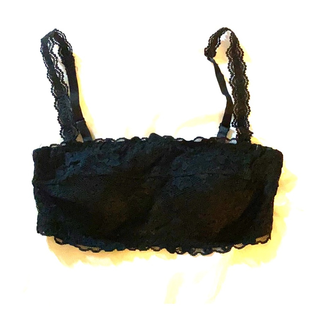 Black Lace Bandeu Bra